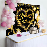 Lofaris Classical Balloon Glitter Flags Birthday Backdrop
